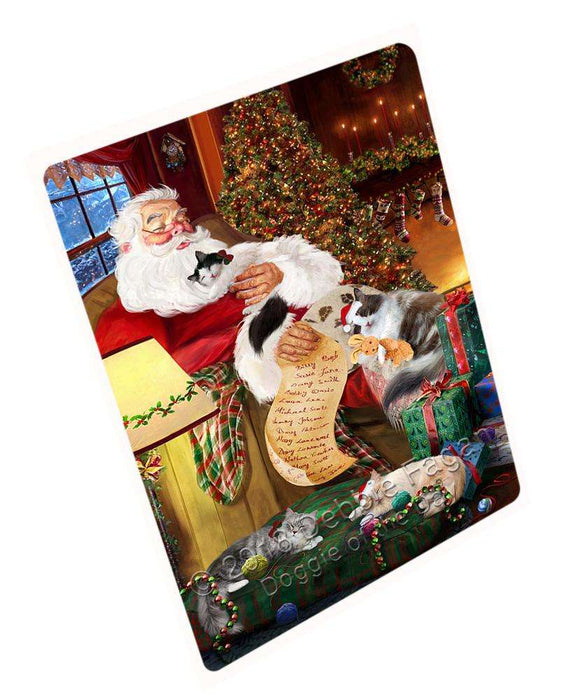 Ragamuffin Cats and Kittens Sleeping with Santa  Large Refrigerator / Dishwasher Magnet RMAG87984