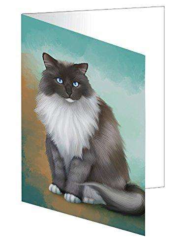Ragdoll Cat Handmade Artwork Assorted Pets Greeting Cards and Note Cards with Envelopes for All Occasions and Holiday Seasons GCD48198