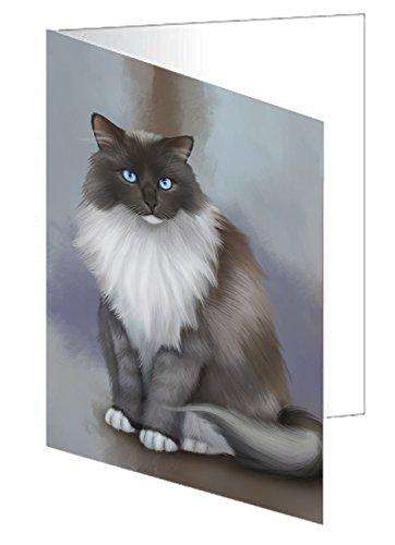 Ragdoll Cat Handmade Artwork Assorted Pets Greeting Cards and Note Cards with Envelopes for All Occasions and Holiday Seasons