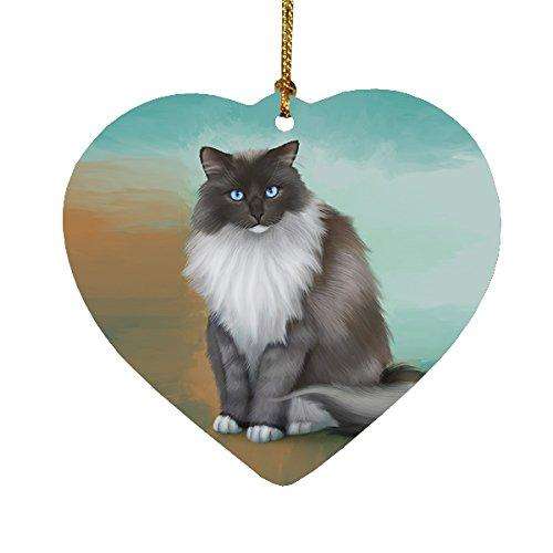 Ragdoll Cat Heart Christmas Ornament HPOR48065