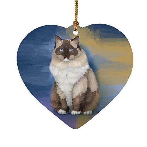 Ragdoll Cat Heart Christmas Ornament HPOR48066