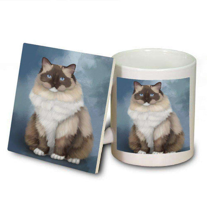 Ragdoll Cat Mug and Coaster Set