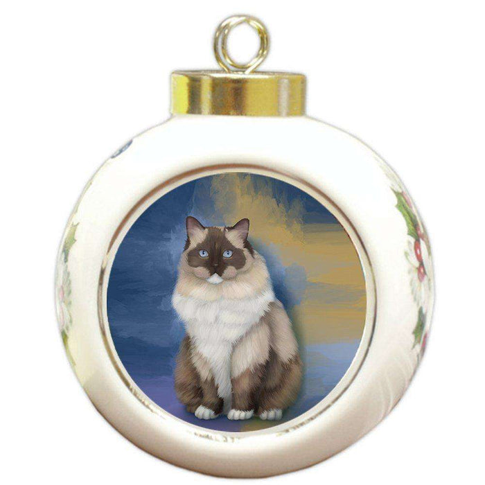 Ragdoll Cat Round Ball Christmas Ornament RBPOR48066