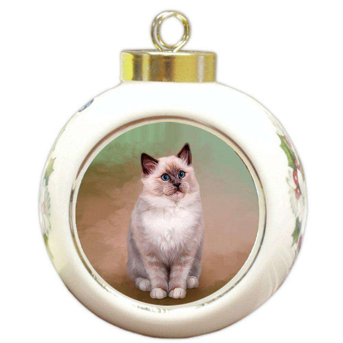 Ragdoll Cat Round Ball Christmas Ornament RBPOR48068