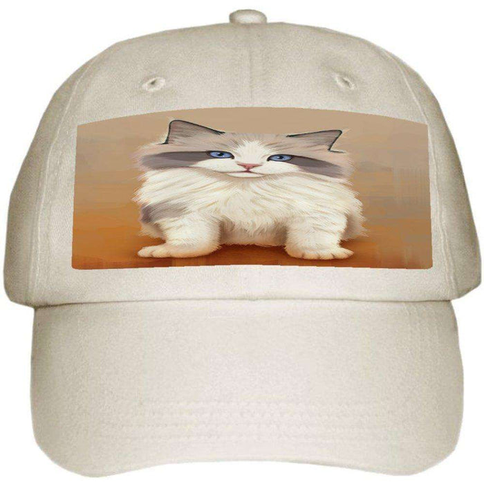 Ragdoll Kitten Cat Ball Hat Cap Off White