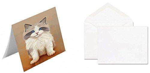 Ragdoll Kitten Cat Handmade Artwork Assorted Pets Greeting Cards and Note Cards with Envelopes for All Occasions and Holiday Seasons