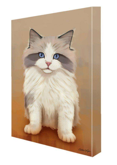 Ragdoll Kitten Cat Painting Printed on Canvas Wall Art Signed