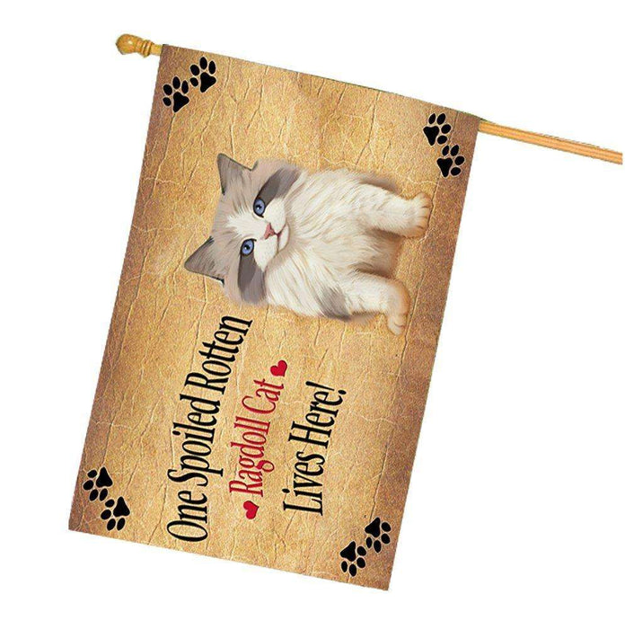 Ragdoll Kitten Spoiled Rotten Cat House Flag