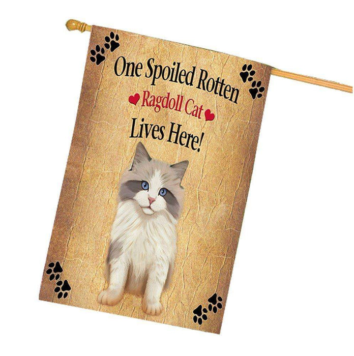 Ragdoll Kitten Spoiled Rotten Cat House Flag