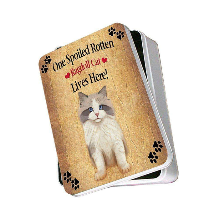 Ragdoll Kitten Spoiled Rotten Cat Photo Storage Tin