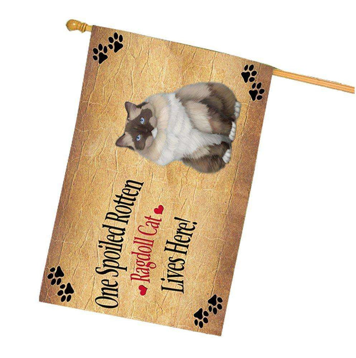 Ragdoll Spoiled Rotten Cat House Flag