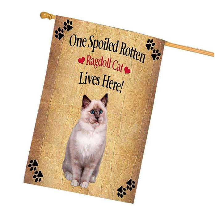 Ragdoll Spoiled Rotten Cat House Flag