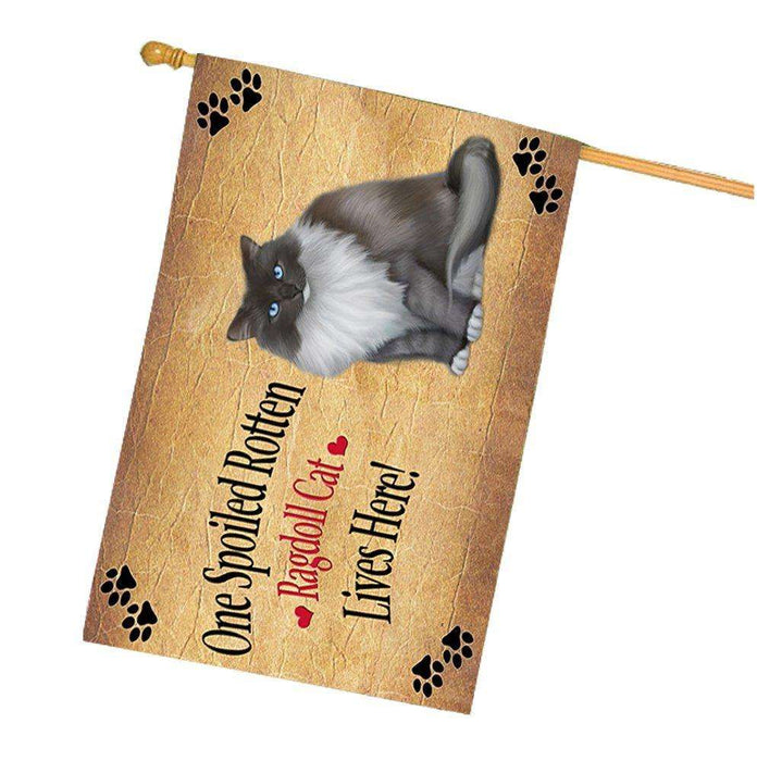 Ragdoll Spoiled Rotten Cat House Flag