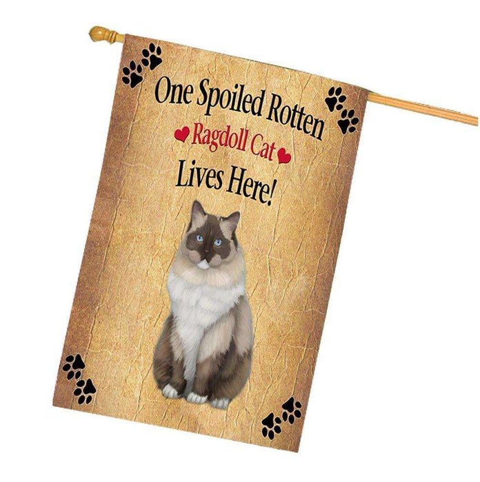 Ragdoll Spoiled Rotten Cat House Flag