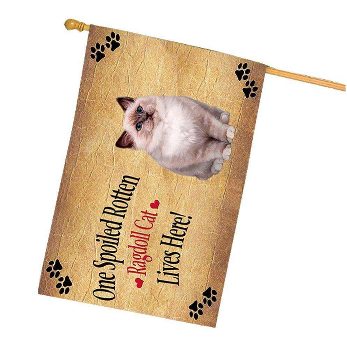 Ragdoll Spoiled Rotten Cat House Flag
