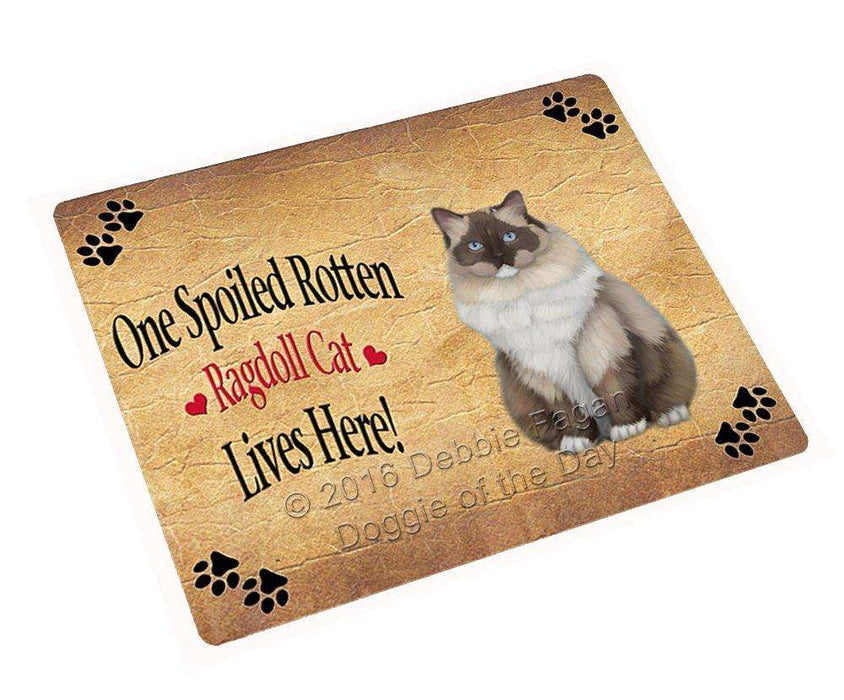 Ragdoll Spoiled Rotten Cat Tempered Cutting Board (Small)