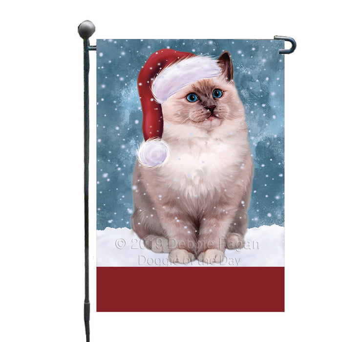 Personalized Let It Snow Happy Holidays Ragdoll Cat Custom Garden Flags GFLG-DOTD-A62416