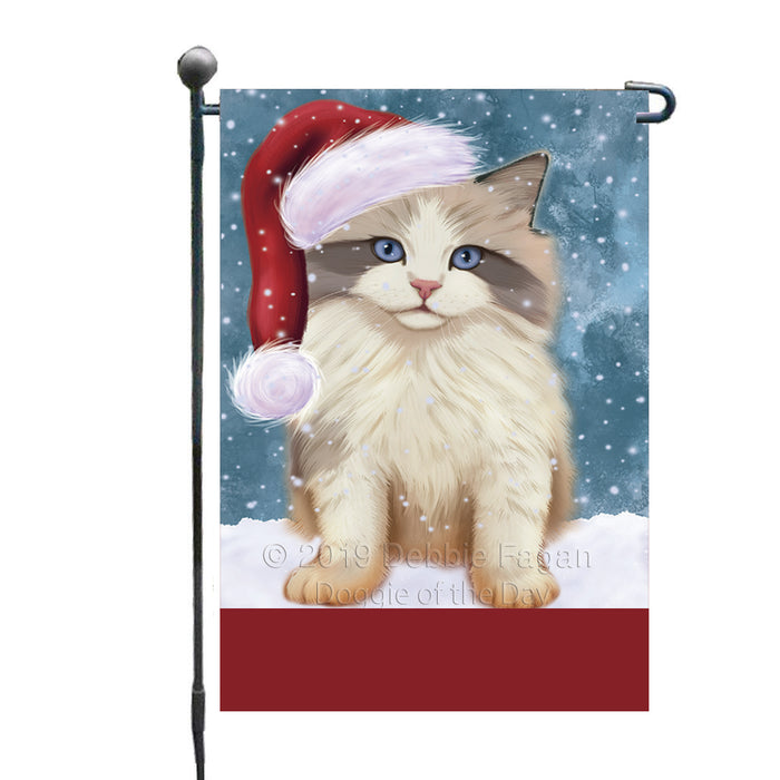 Personalized Let It Snow Happy Holidays Ragdoll Cat Custom Garden Flags GFLG-DOTD-A62418