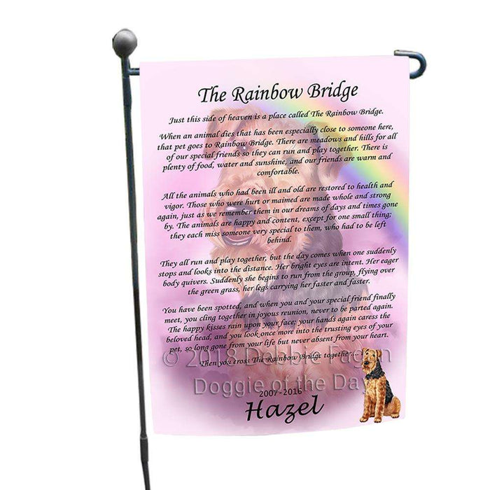 Rainbow Bridge Airedale Terrier Dog Garden Flag GFLG52671