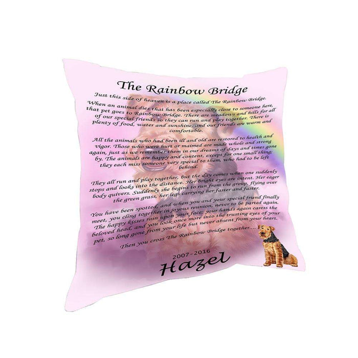 Rainbow Bridge Airedale Terrier Dog Pillow PIL67060