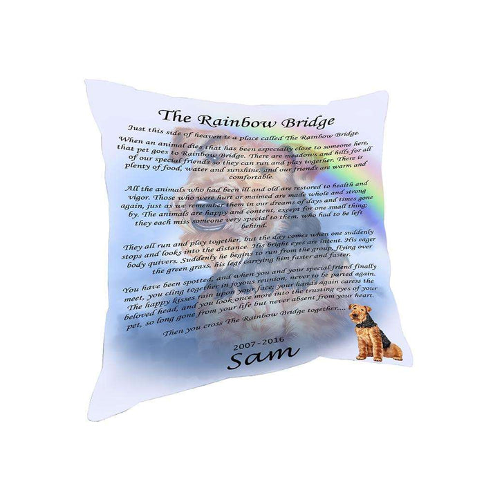 Rainbow Bridge Airedale Terrier Dog Pillow PIL67064