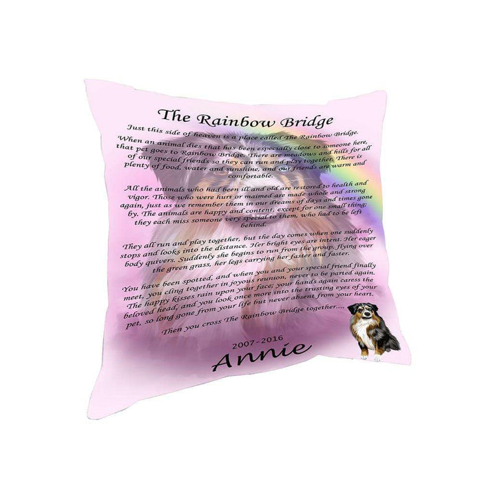 Rainbow Bridge Australian Shepherd Dog Pillow PIL67104