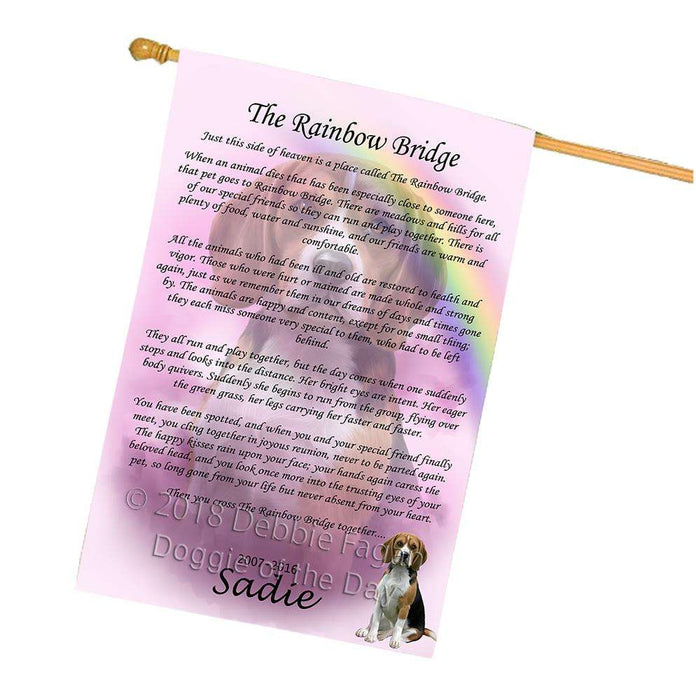 Rainbow Bridge Beagle Dog House Flag FLG52823