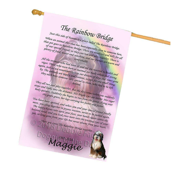 Rainbow Bridge Bernedoodle Dog House Flag FLG52825