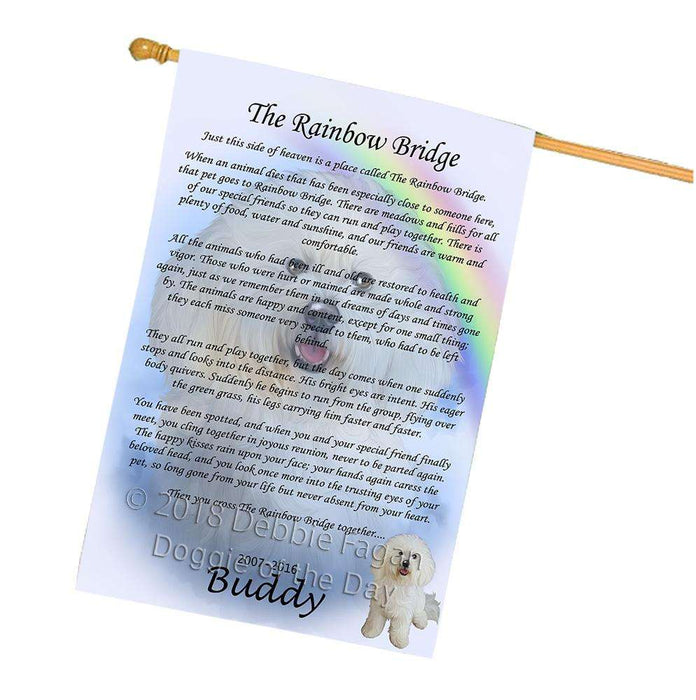 Rainbow Bridge Bichon Frise Dog House Flag FLG52830