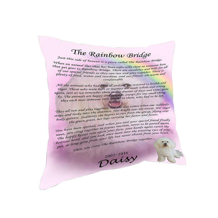 Rainbow Bridge Bichon Frise Dog Pillow PIL67148
