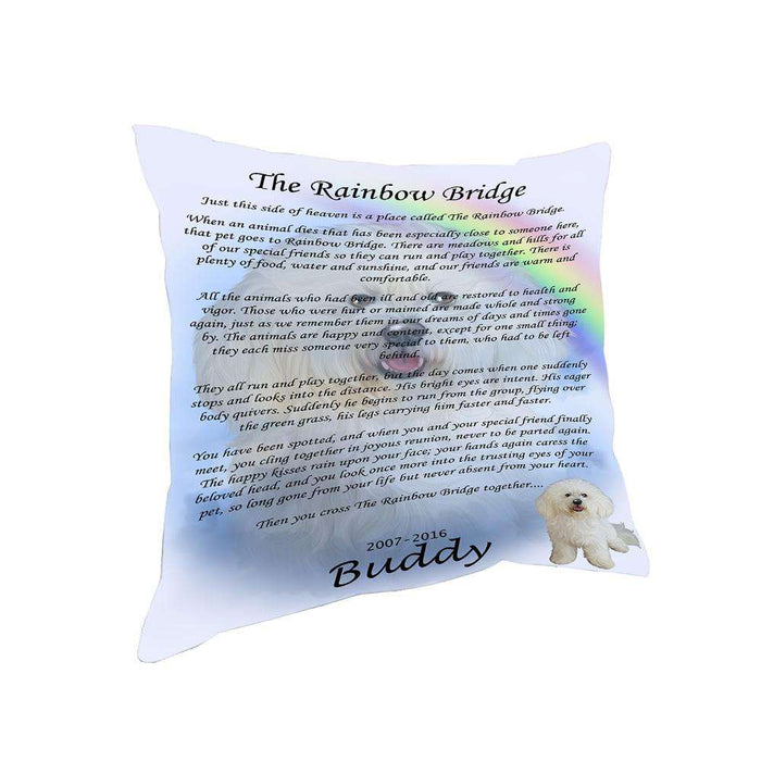 Rainbow Bridge Bichon Frise Dog Pillow PIL67152