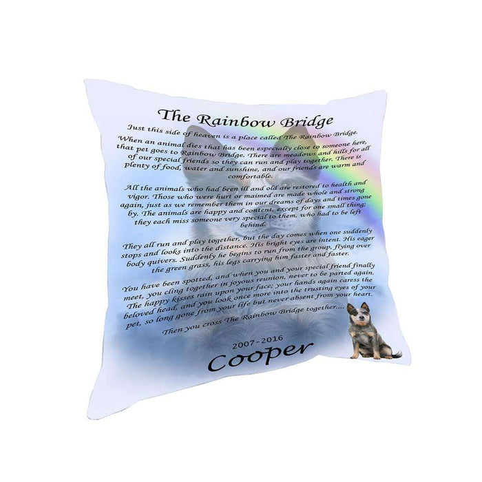 Rainbow Bridge Blue Heeler Dog Pillow PIL67164
