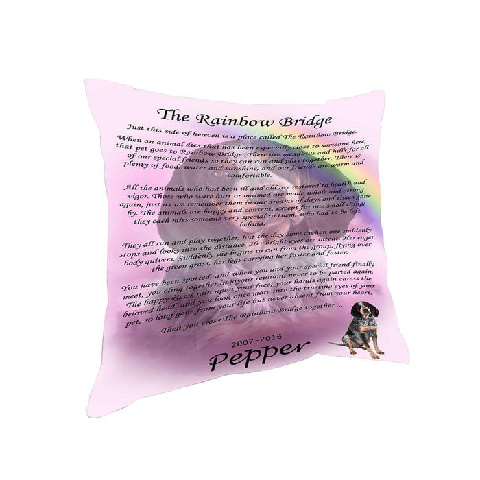 Rainbow Bridge Bluetick Coonhound Dog Pillow PIL67172