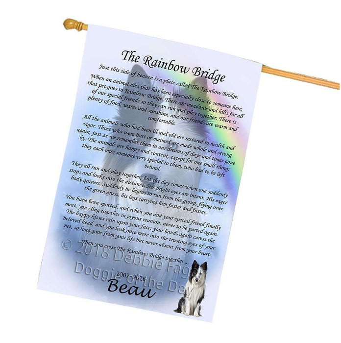 Rainbow Bridge Border Collie Dog House Flag FLG52836