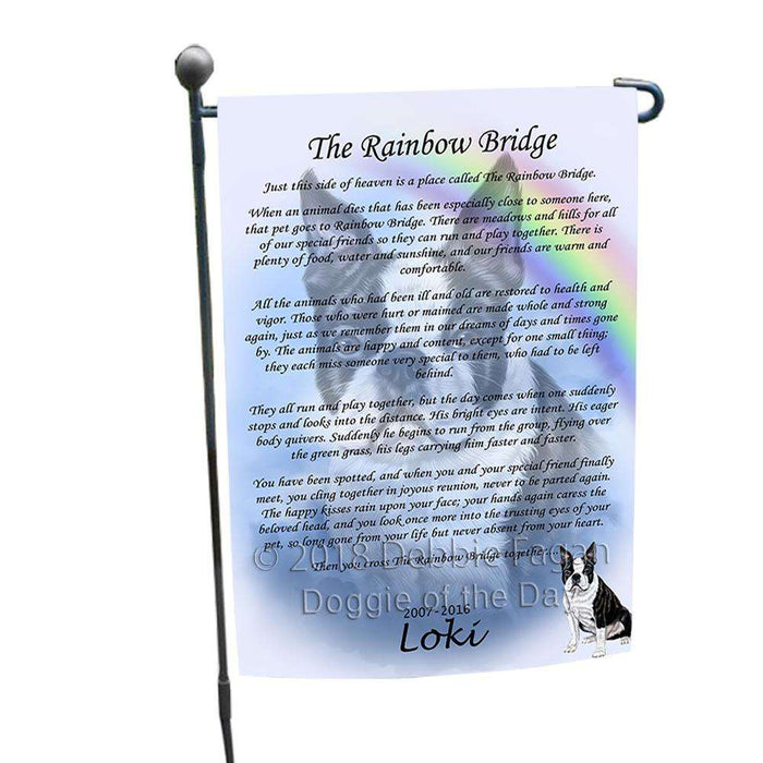 Rainbow Bridge Boston Terrier Dog Garden Flag GFLG52702