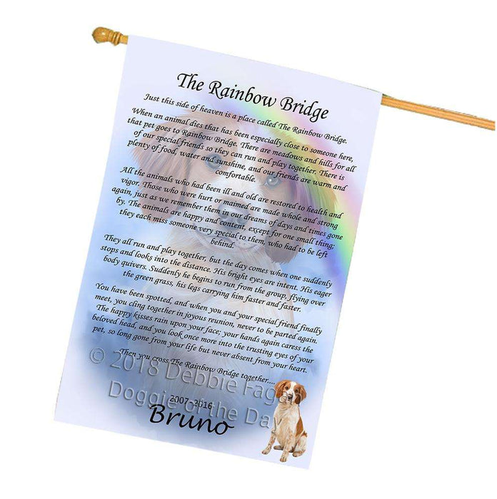 Rainbow Bridge Brittany Spaniel Dog House Flag FLG52840