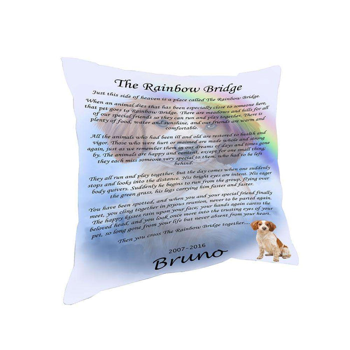 Rainbow Bridge Brittany Spaniel Dog Pillow PIL67192