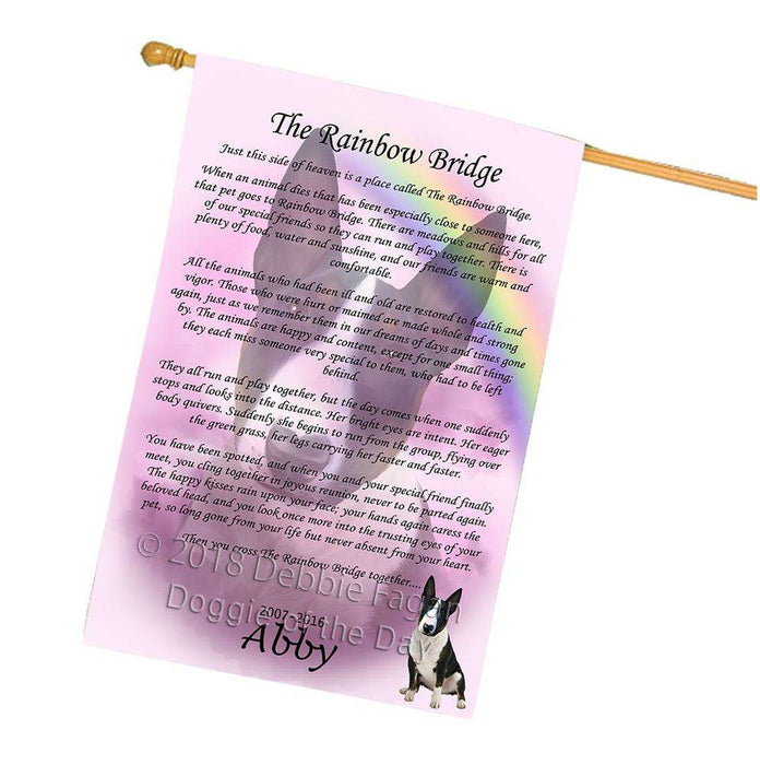 Rainbow Bridge Bull Terrier Dog House Flag FLG52841