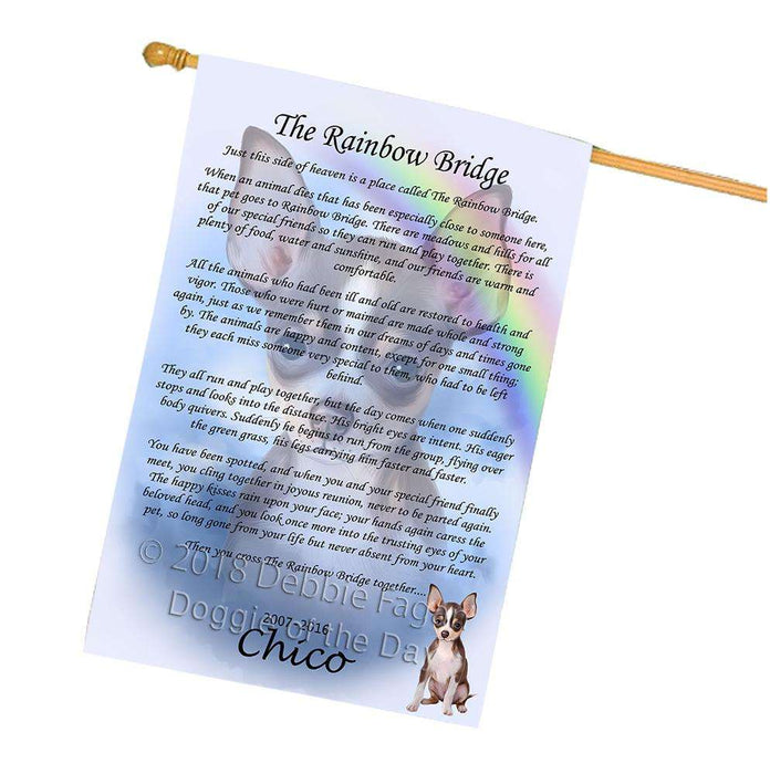 Rainbow Bridge Chihuahua Dog House Flag FLG52850