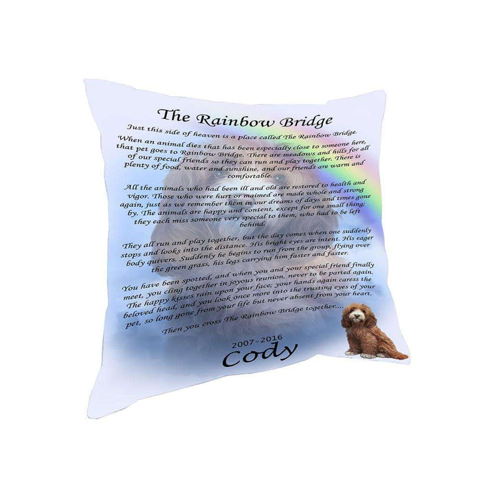 Rainbow Bridge Cockapoo Dog Pillow PIL67244