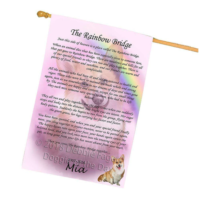 Rainbow Bridge Corgi Dog House Flag FLG52855