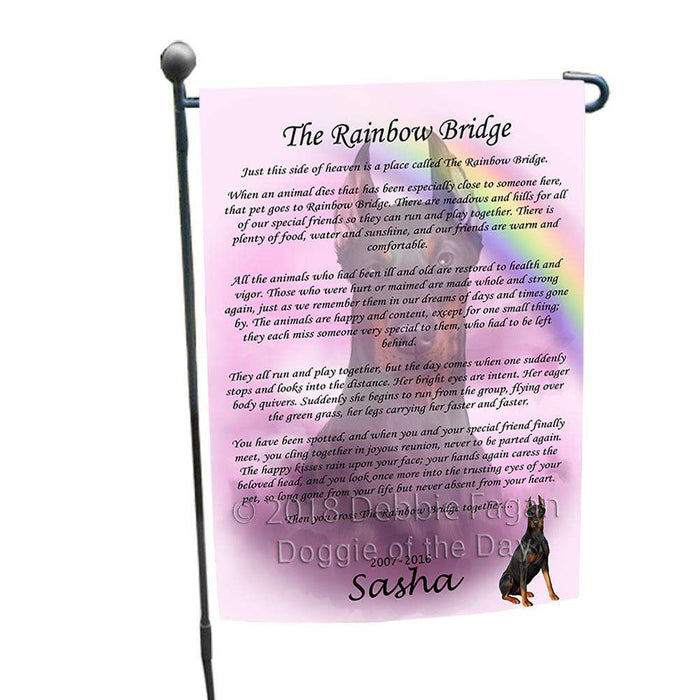 Rainbow Bridge Dobermann Dog Garden Flag GFLG52724