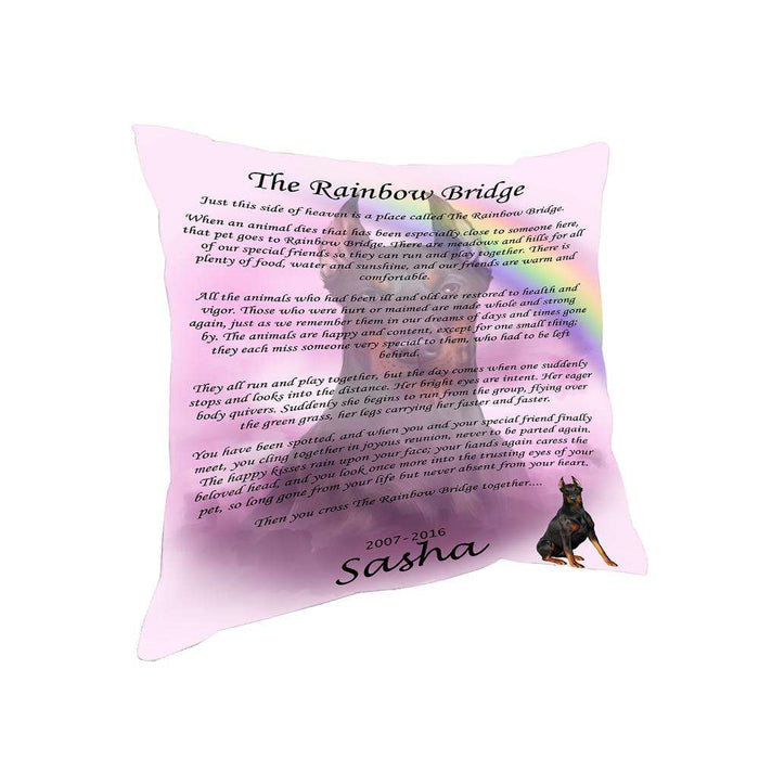 Rainbow Bridge Dobermann Dog Pillow PIL67272