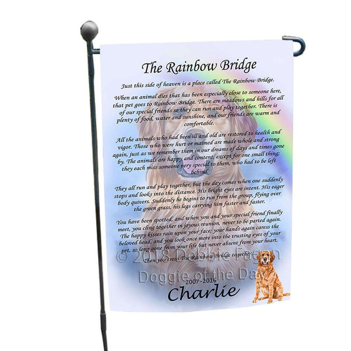 Rainbow Bridge Golden Retriever Dog Garden Flag GFLG52730