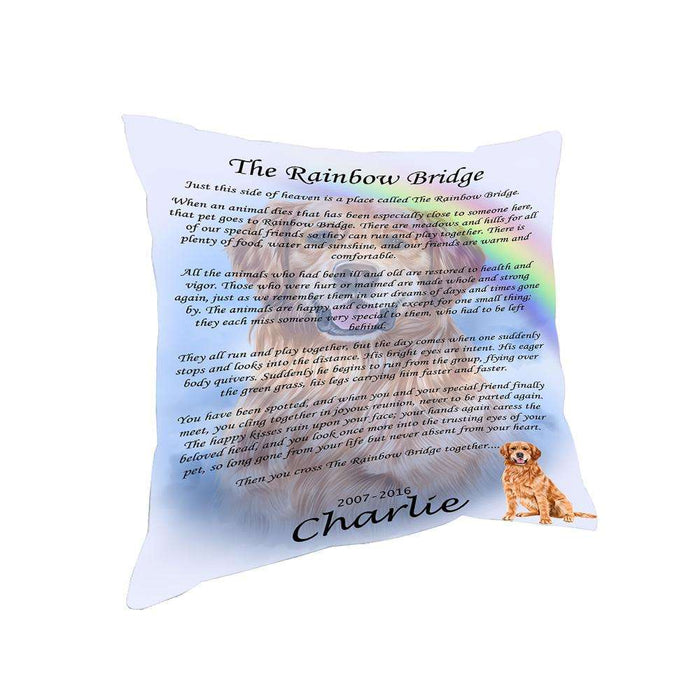 Rainbow Bridge Golden Retriever Dog Pillow PIL67296