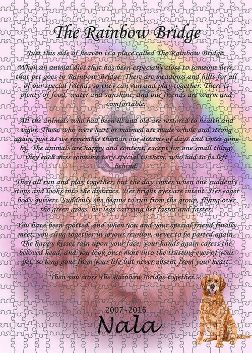 Rainbow Bridge Golden Retriever Dog Puzzle with Photo Tin PUZL62283