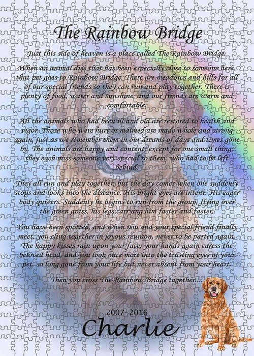 Rainbow Bridge Golden Retriever Dog Puzzle with Photo Tin PUZL62286