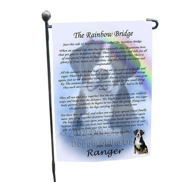 Rainbow Bridge Greater Swiss Mountain Dog Garden Flag GFLG52736