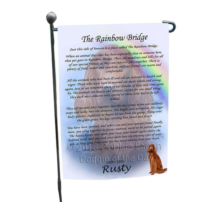 Rainbow Bridge Irish Setter Dog Garden Flag GFLG52739