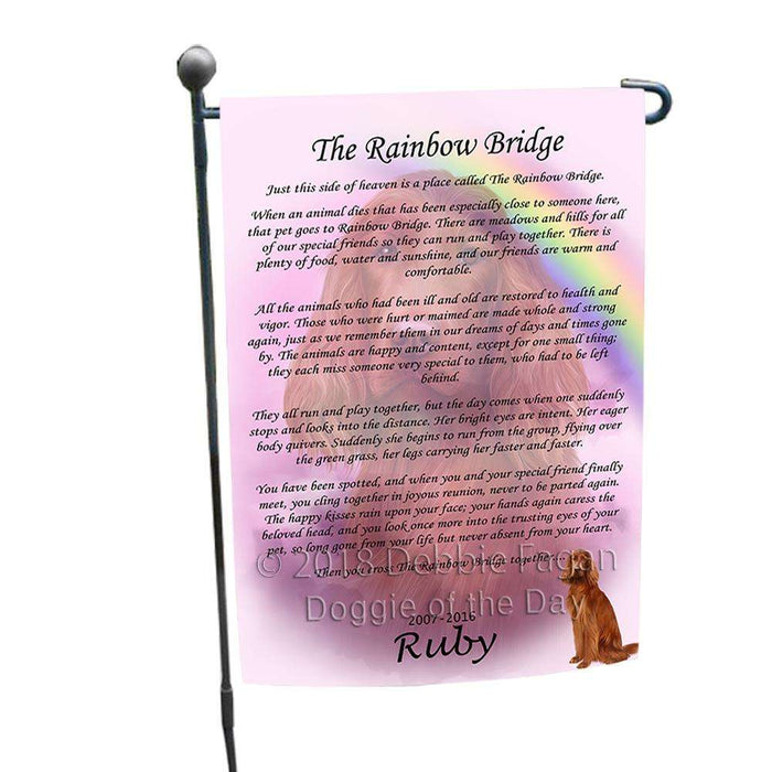 Rainbow Bridge Irish Setter Dog Garden Flag GFLG52740